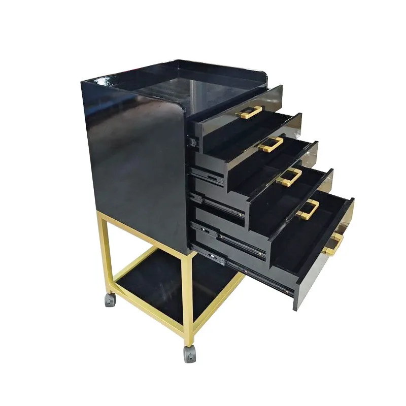 Iron frame tool cart Mobile 5-layer drawer Beauty salon Nursing equipment Large capacity Cart Convenient storage cabinet