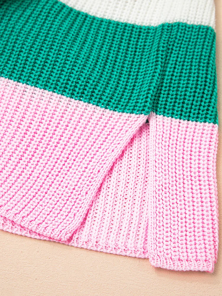 GIBSIE Plus Size Color Block V-Neck Sleeveless Knitted T-Shirt Women's 2025 Summer New Casual Matching Pullover Jumper Top