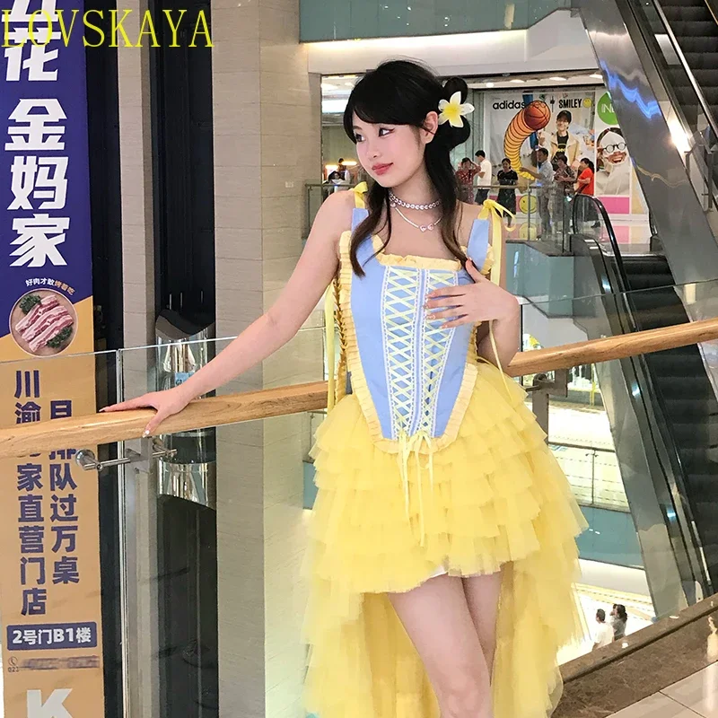 เสื้อผ้าระดับไฮเอนด์สำหรับคอนเสิร์ตของผู้หญิงเสื้อผ้าน่ารักเสื้อนางฟ้าเต้นรำเสื้อผ้าเทศกาลดนตรี