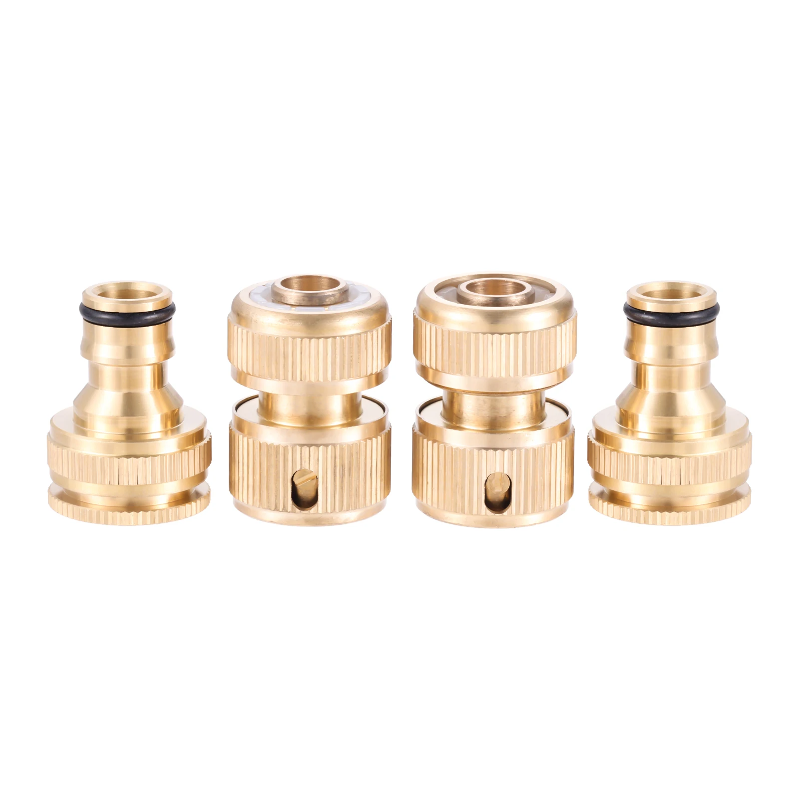 

4Pcs/set 3/4 Inch Garden Hose Connector w/ 1/2 Inch and 3/4 Inch 2-in-1 Hose Coupling Tap Faucet Connector for washing machines