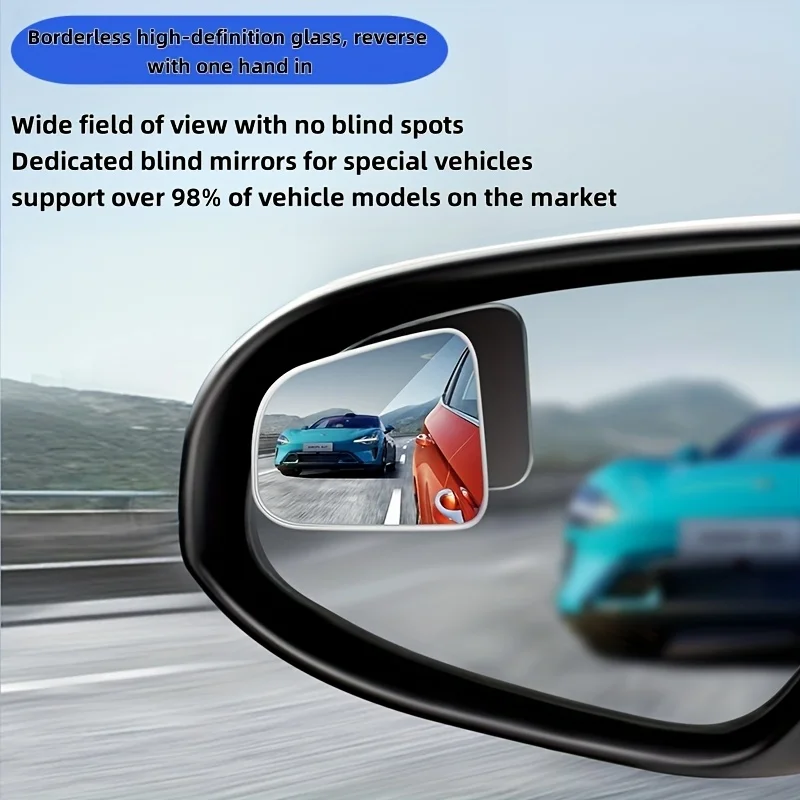 360 Degree Panoramic Wide-Angle Car Square Mirror Reverse Blind Spot Auxiliary Ultra Clear Reflector Suction Cup Rearview Mirror