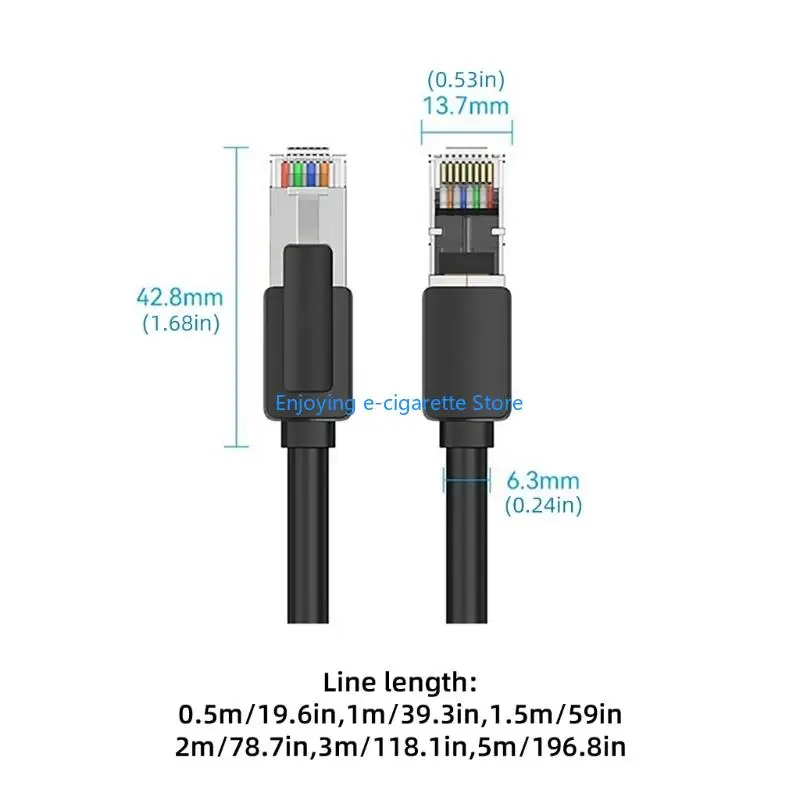 Cat8 Ethernet-Kabel 40 Gbit/s Abschirmung RJ45-Kabel Stabile Verbindung für PC-Router Y4QF – Detail 6