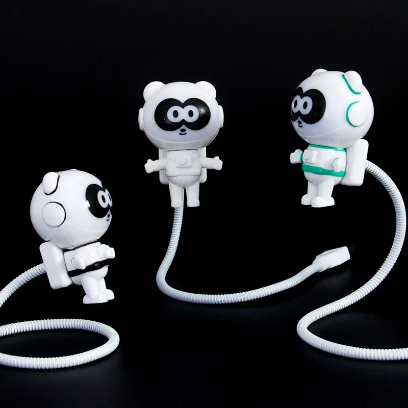 Luces nocturnas de panda y astronauta, lámpara LED con interfaz USB, creativa, bonita, decoración de escritorio, ordenador, iluminación de dormitorio