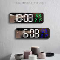 Digital Led Alarm Clock Temperature And Date Week Display Night Mode Table Clock Voice Control 12/24h Electronic Alarm Clocks