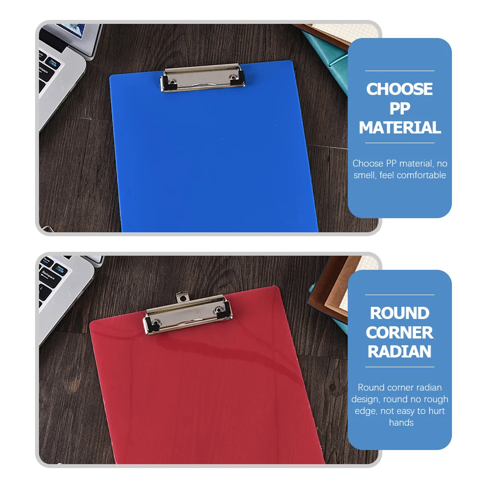 4 قطعة الحافظة المحمولة البلاستيك لوح كتابة لمكتب المدرسة استخدام متعدد الوظائف منظم الملفات وثيقة كليب القرطاسية