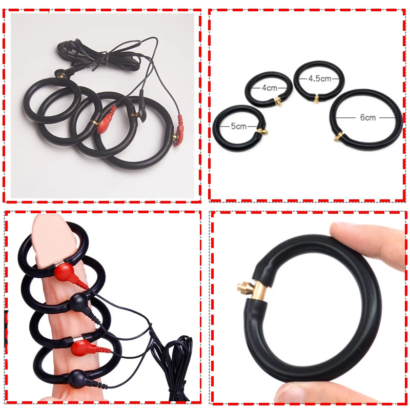 Electric Shock Penis Therapy Ring Urethral Plug Electro Stimulate Anal Butt Plug SM Nipple Clamp/Labia Clip Massage Pad Sex Toys