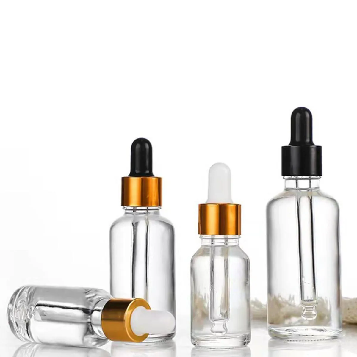 5/10/15/30/50/0ml Clear Glass Dropper Bottle Jars Vials With Pipette For Cosmetic Perfume Essential Oil Liquid Empty Eye Drop