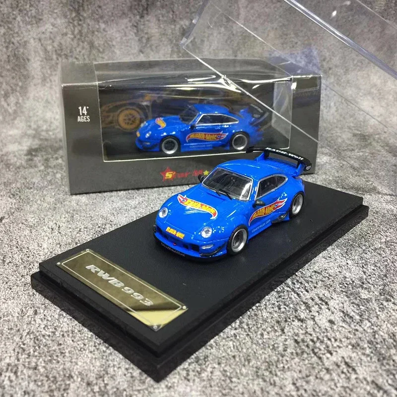 

Star Model 1:64 Model Car RWB 993 GT Wing Alloy Die-Cast Sport Vehicle- Blue Rauh