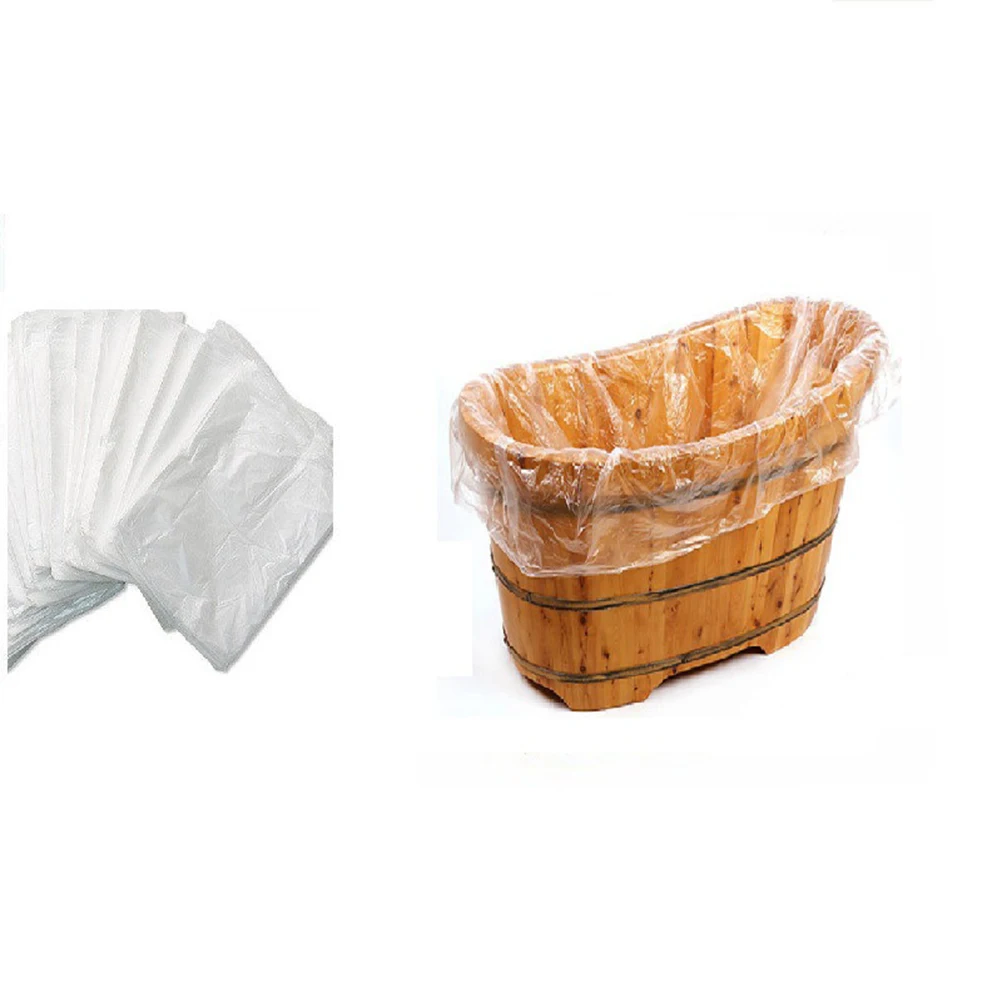 

10 Pcs Bathtub Liner Disposable Cover Thickened Film High Temp Resistant Folding Bath Tub Bag Household Wooden Barrel