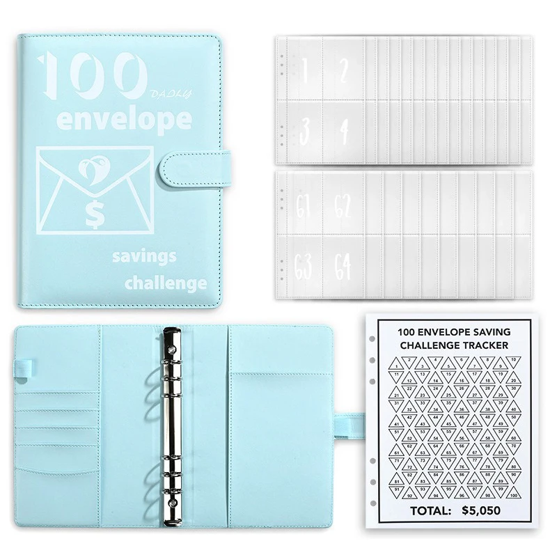 Easy and Fun Way To Save $5,050 Challenge Budget Binder Savings Challenges Notebook Binder with Cash Envelopes 100 Envelope