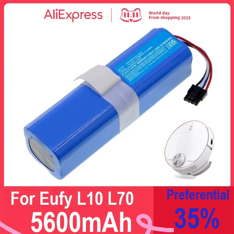 

New 5600mAh 14.4V Li-ion Battery For Anker Eufy Robovac L10 L70 Robot Vacuum Cleaner Accessories Spare Parts T2190G21 T2190