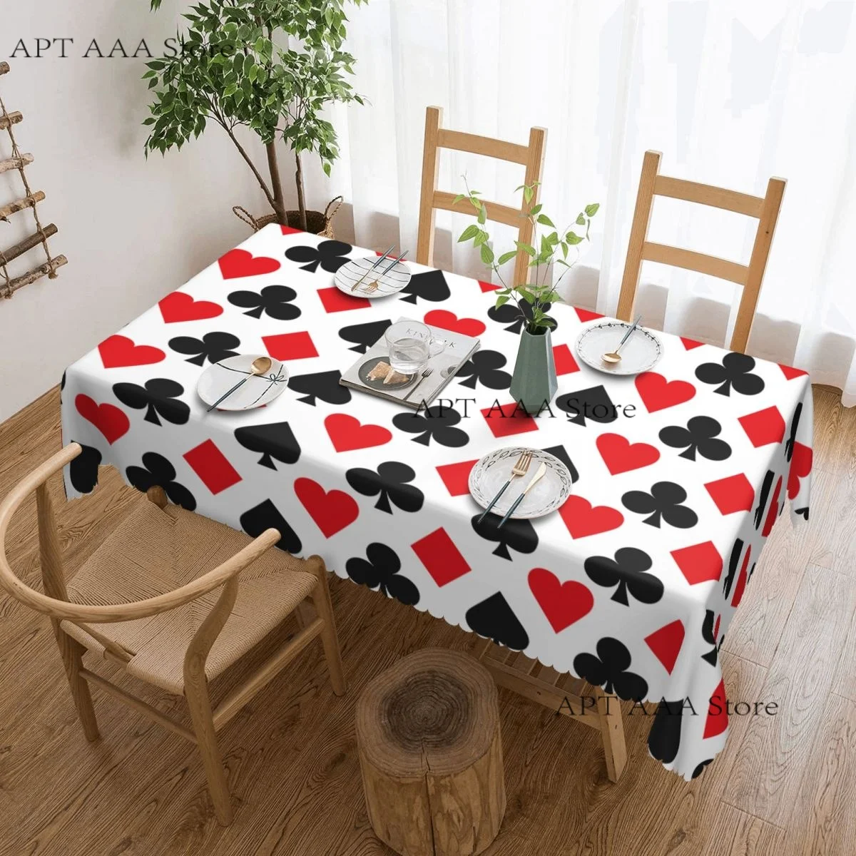 Poker Card Alice Anti-stain Tablecloth rectangular Party Classic Waterproof