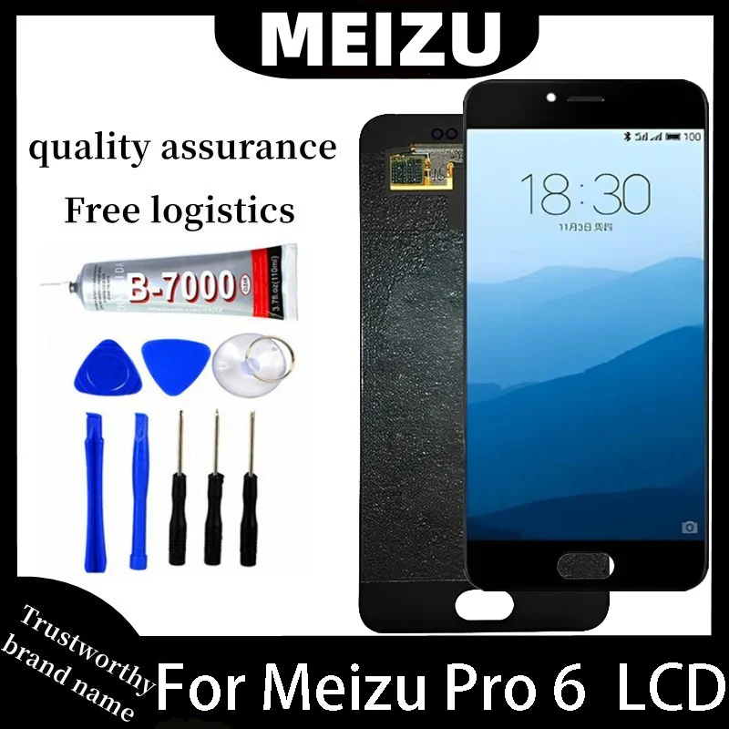 100% Tested 5.2 inches Amoled For Meizu Pro 6  LCD Display Screen+ Touch Panel Digitizer Frame For Pro6 M570M M570C M570Q LCD