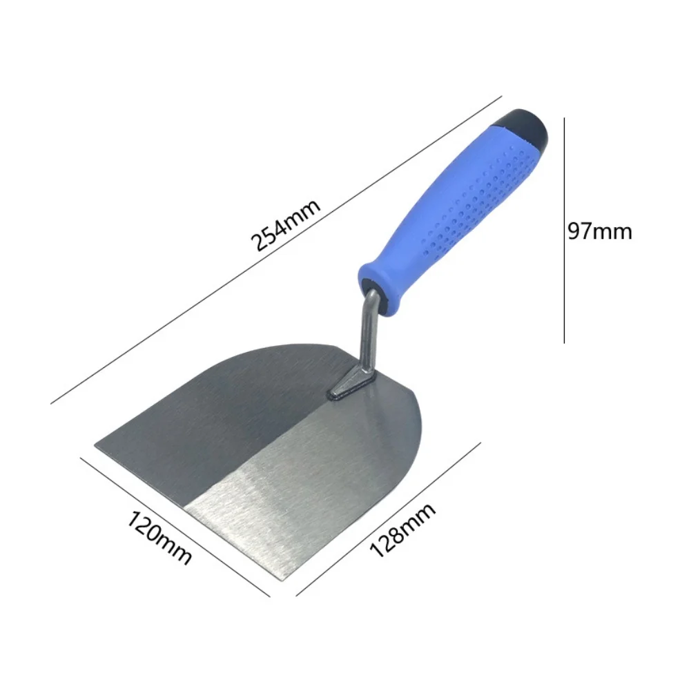Sekop Plester dengan Bilah Baja Tahan Karat dan Pegangan Anti Selip Dua Warna untuk Pekerjaan Plesteran dan Penyelesaian Dinding