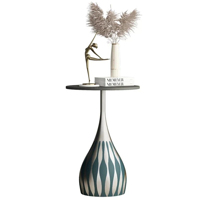 Table Basse Ronde Italienne Moderne et Luxueuse, Décoration de Salon, Petite Table d'Appoint, Écriture, Meuble d'Entrée