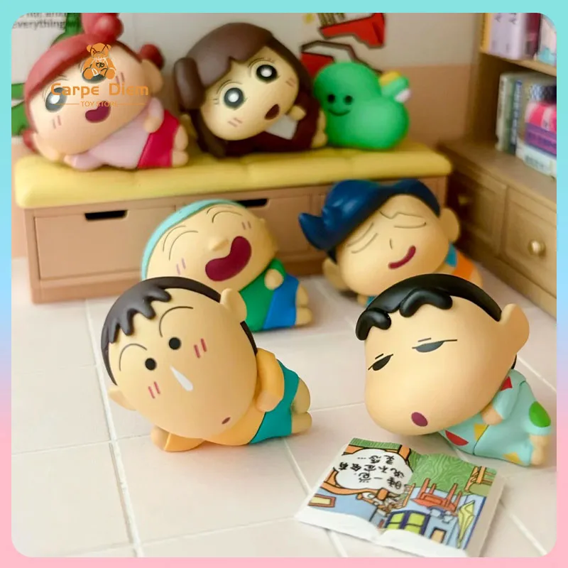 

Crayon Shin-chan blind box Mini Me lazy chill series mystery bag kawaii collection desk Ornament Toy Statue Decoration gift doll