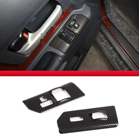 Для Toyota FJ Cruiser 2007-2021 ABS матовые черные/углеродное волокно/красные декоративные защитные наклейки на переключатель окон автомобиля автомобильные аксессуары