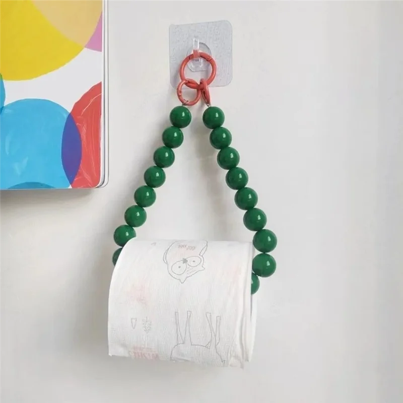 Hanging Bead Tissue Box Toilet Paper Rack Mobile Phone Chain Home Storage Organizer Bathroom Decoration Parts-AB52