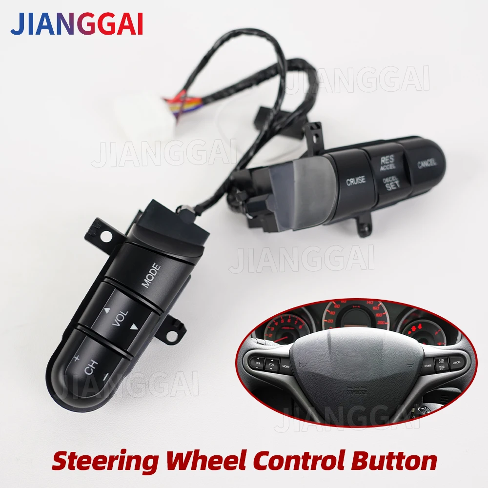 

Steering Wheel Switches Buttons High Quality For Honda 2008-2013 Fit 2009-2014 City 2006-2011 Civic Switch Button Green Light