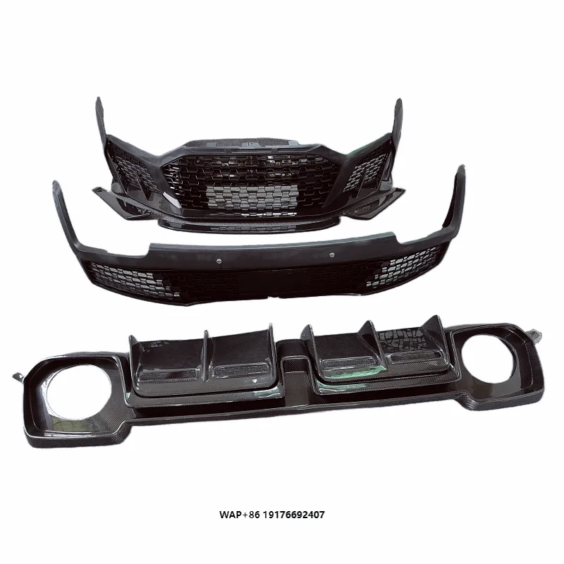 High Quality Resin Primer Carbon Fiber Old Model Modified New Front Bumper Front Lip Rear Bumper Diffuser for R8 Body Kit