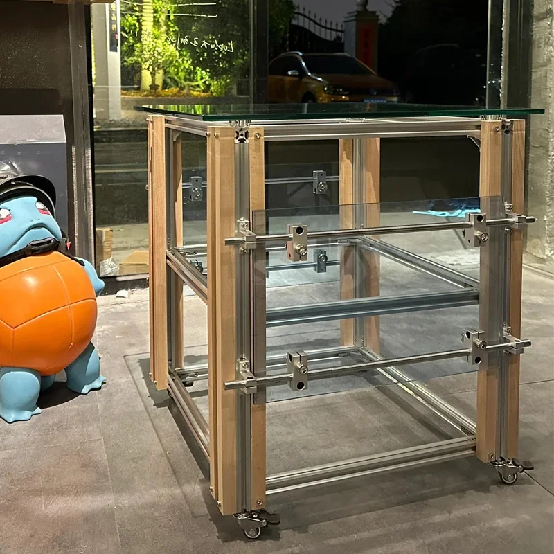 Modern simple aluminum profile rack, living room and bedroom storage rack