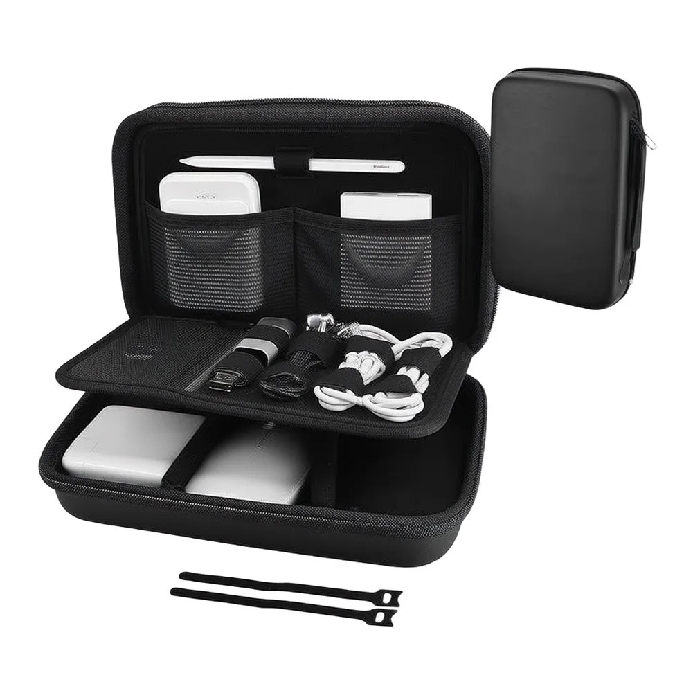 EVA Portable Cable Bag for Travelers Designed to Store Phone Chargers Data Cables and Electronic Accessories Neatly