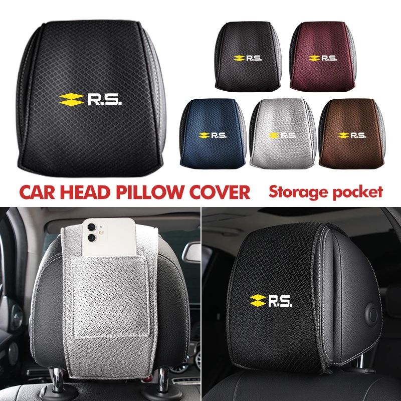 Car Seat Back Headrest Pillow Rest Dustproof Cover Support Pad For Renault Arkana Captur Twingo Talisman RS Line Logan Duster