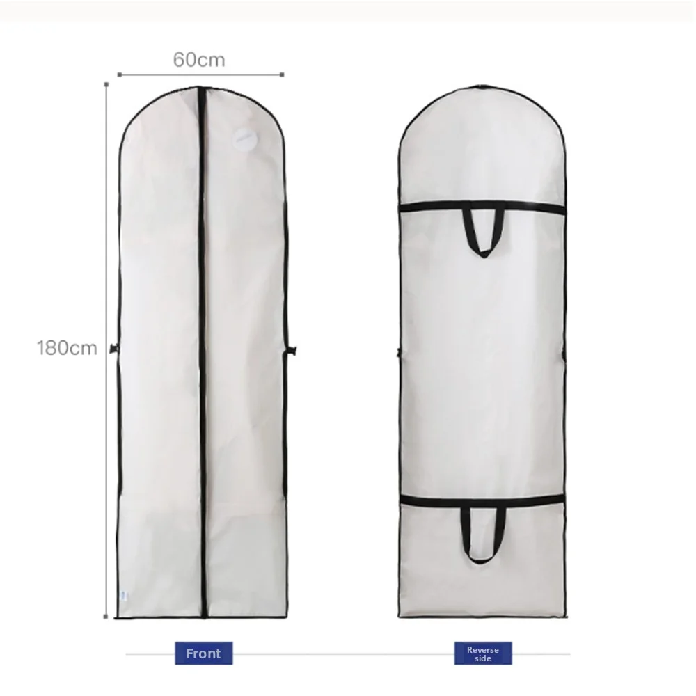 60x180cm Kleding Stofkap Kledingstuk Pak Jurk Jas Kleding Jas Stofdichte Hoes Protector Reistas Pak Trouwjurk Cover