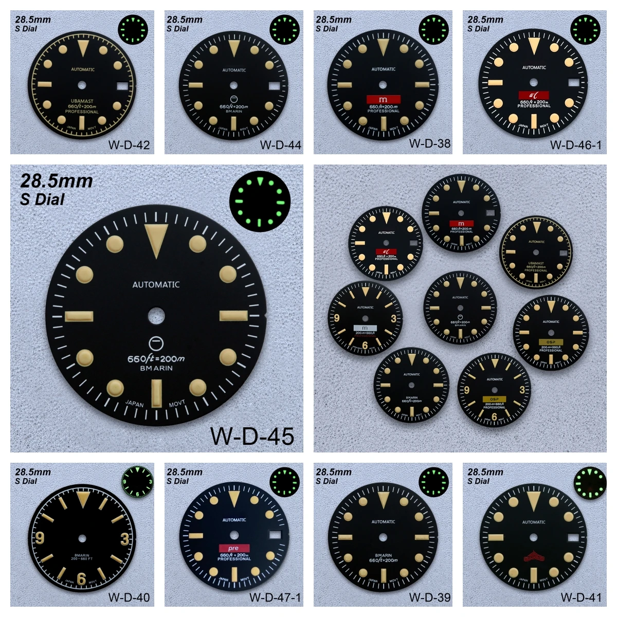 

28.5mm S Logo Retro Dial Fit NH35/NH36/4R/7S Japanese Movement Green Luminous Matte High-Quality Watch Modified Accessories