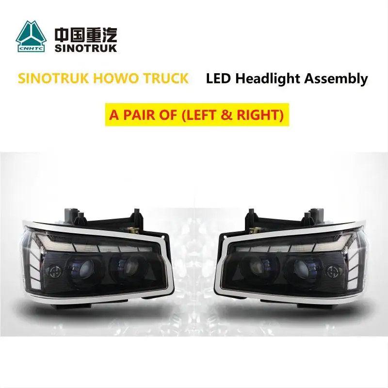 

Sinotruk HOWO Truck 371/380/340 LED Headlight Front Lamp Head Lamp Assembly A Pair (Left and Right) Refit Lamp WG9719720001/2