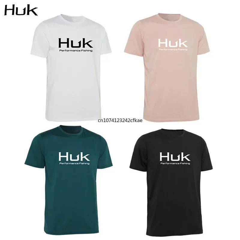 Huk Summer Fishing Shirts Short Sleeve UV Protection T-shirts Camisa De Pesca UPF 50 Hiking Sweaters Quick Dry Fishing Tops