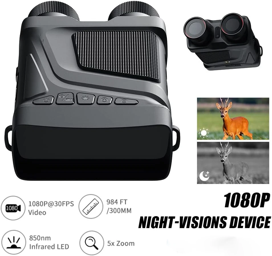 กล้องโทรทรรศน์ HD กล้องส่องทางไกลอุปกรณ์ Night Vision อินฟราเรด 5X ซูมแสงดิจิตอลการล่าสัตว์ความมืดเต็มรูปแบบสําหรับการสํารวจกลางแจ้งและกลางคืน