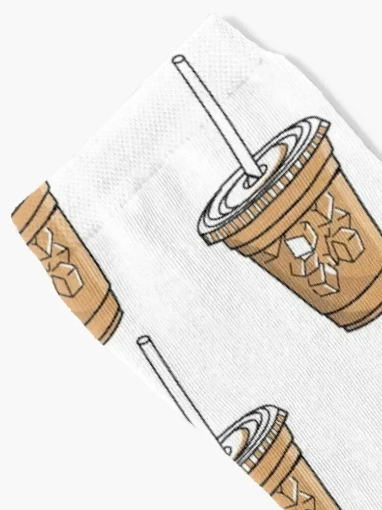 iced-coffee Socks floral Men's with print crazy Socks Ladies Men's