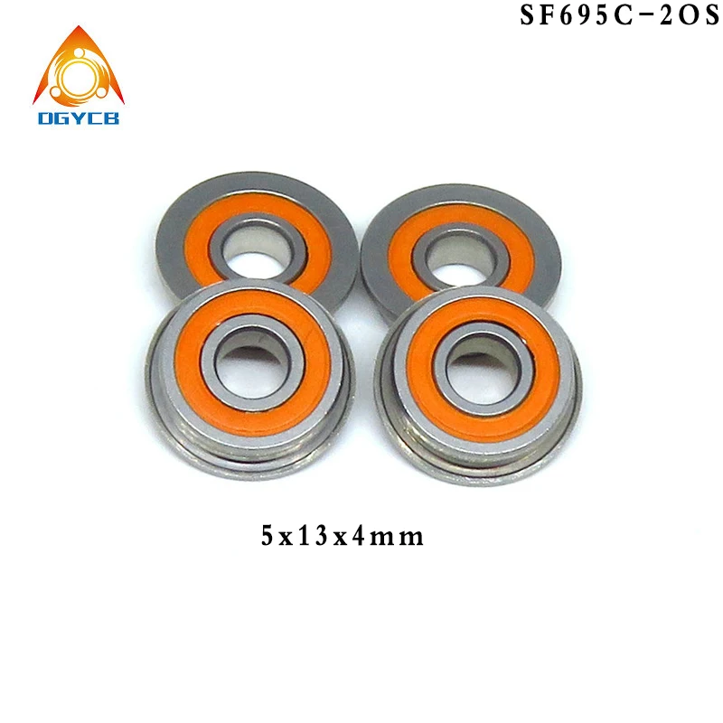 

10pcs 5x13x4 SF695 2RS CB Hybrid Ceramic Ball Flange Bearings For VORON Mobius 2/3 3D Printer 5*13*4 SF695C 2OS Bearing