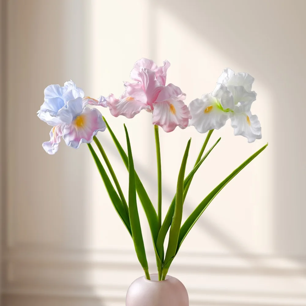 

5Pc/lot Artificial Flowers PU Iris Branch Wedding Decoration Bride Bouquet Party Flower Arrangement Floral Iris Home Accessories