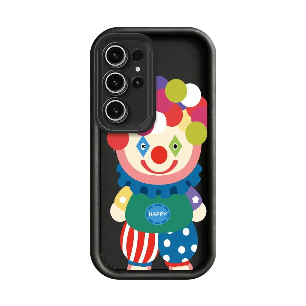 For Samsung S26 S25 S24 Ultra Plus FE A57 A56 A54 A37 A26 A17 A16 A07 A06 Cute Cartoon Happy Clown Graphic Shockproof TPU Cover