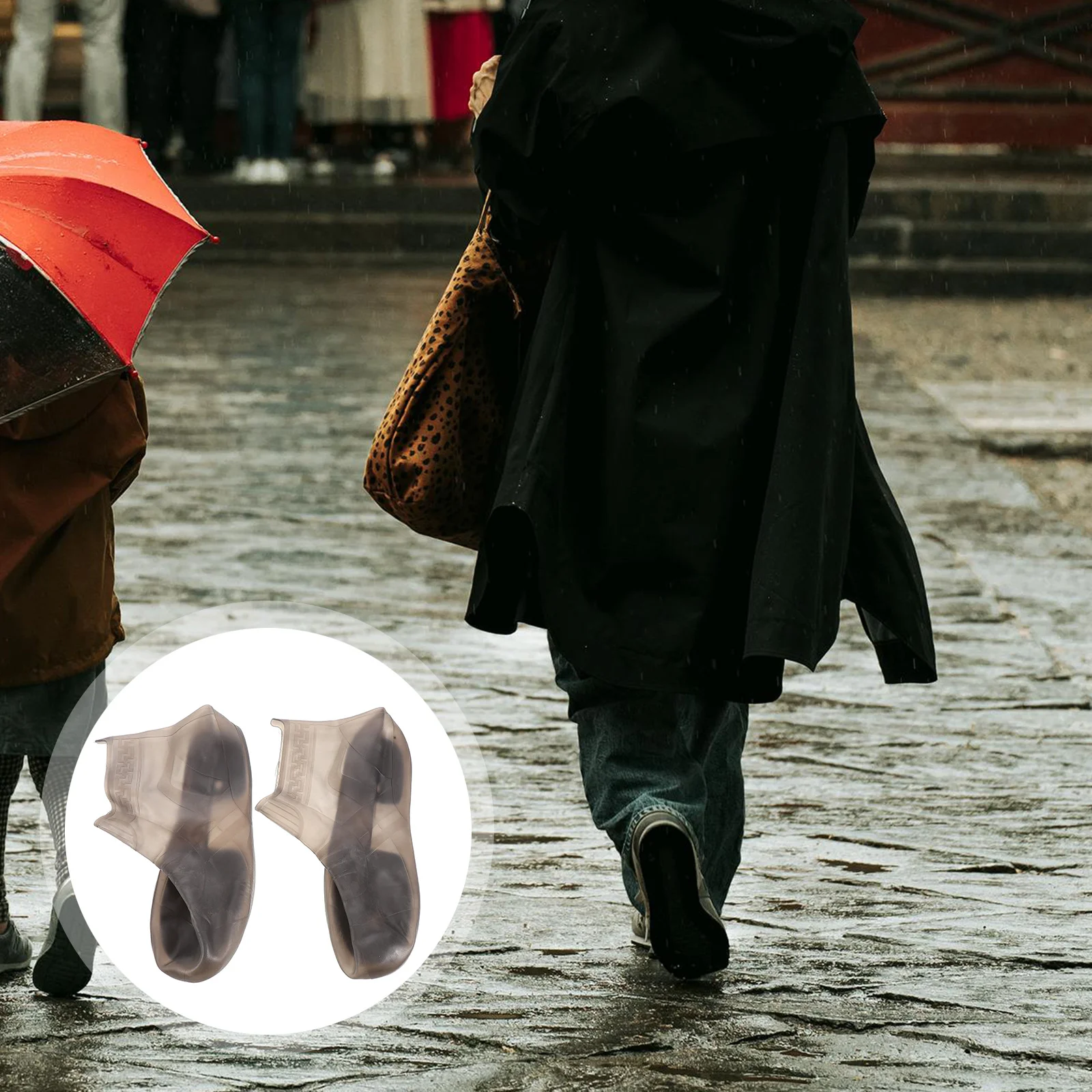 

1Pair Rain Shoe Covers Silicone Waterproof High Elastic Antislip Wear Resistant Rain Boot Shoe Protectors Commuting Outdoor