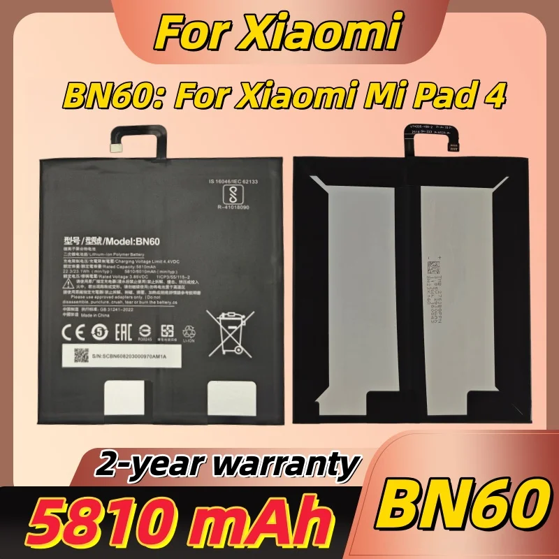 

2026 Years BN60 Battery For Xiaomi Pad 4 Tablet Pad4 MiPad4 6010mAh High Capacity Battery Bateria + Free Tools