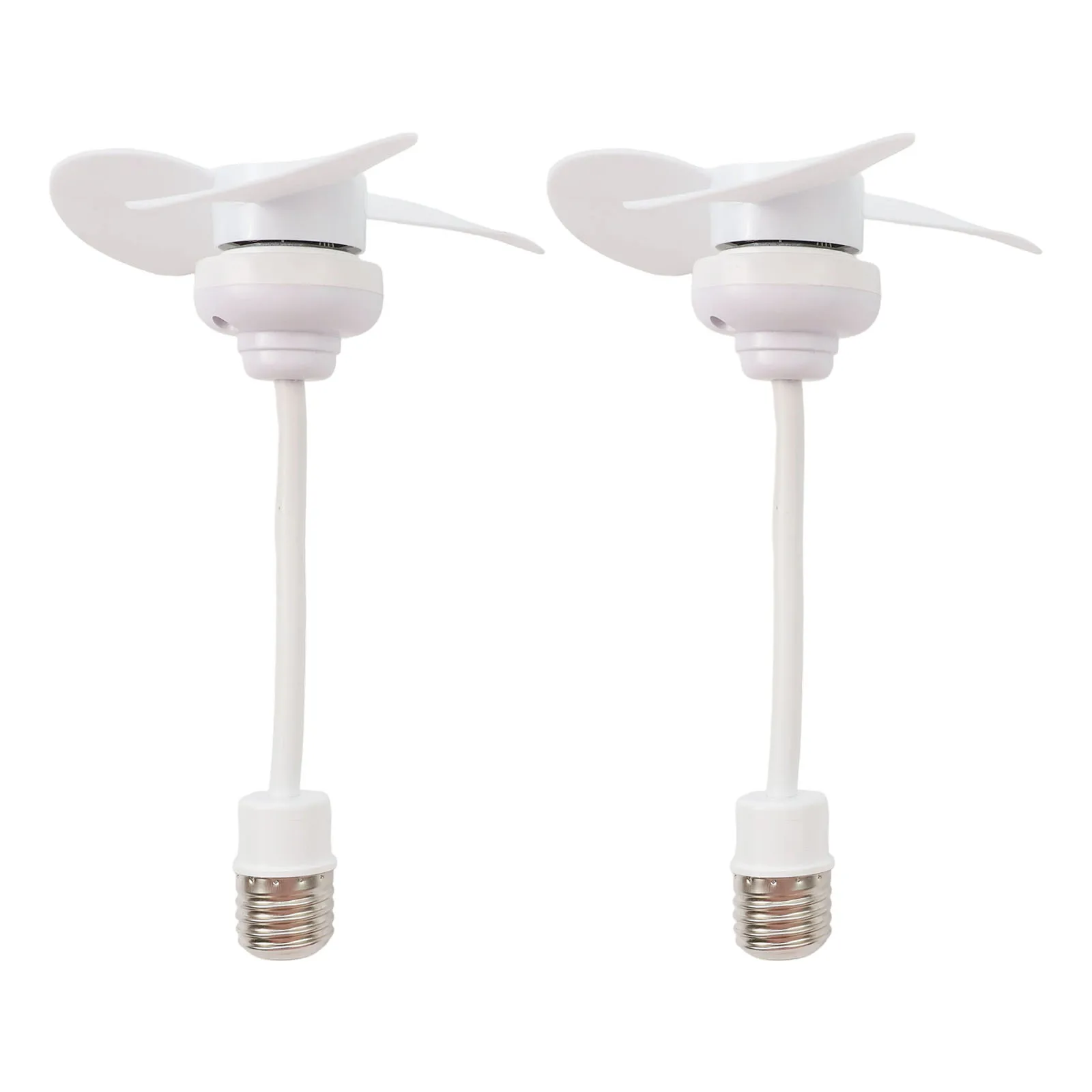 2 قطعة E27 LED مروحة مكتب مروحة محمولة قابل للتعديل اتجاه الرياح مرنة مروحة أنبوبية المحمولة ABS 14 سنتيمتر قطر E27 مكتب المشجعين