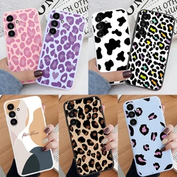 For Samsung Galaxy A14 A56 A55 A16 A17 A06 Phone Case Fashion Leopard Print Pattern Soft Silicone Fundas Protective Cover Shell