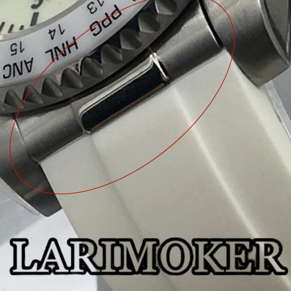 LARIMOKER 20 مللي متر وصلة نهاية منحنية من الفولاذ المقاوم للصدأ وصلة نهاية فقط لساعة الغوص حزام ساعة مطاطي من الجلد اتصال سلس