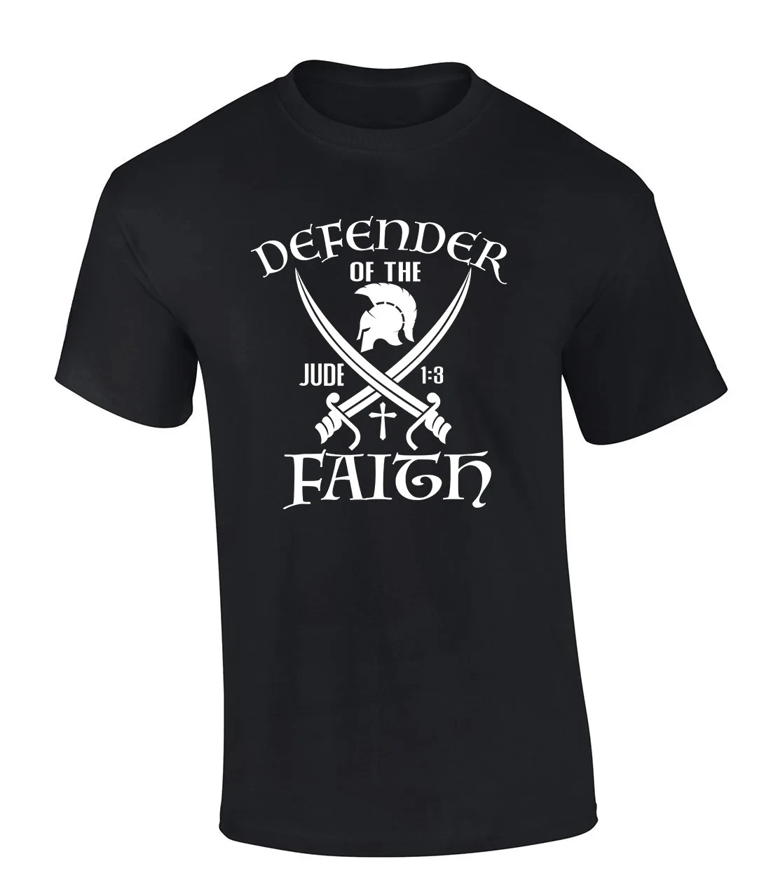 

Defender of The Faith Swords Jude 1:3 Bible Christian T-Shirt 100% Cotton O-Neck Short Sleeve Summer Casual Mens T-shirt