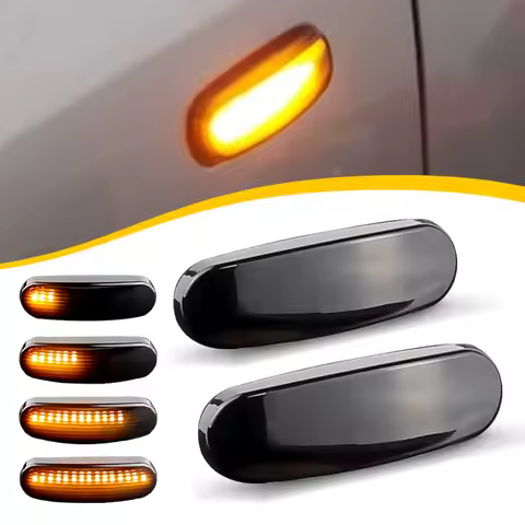 2PCS For Fiat Panda 169 Grande Punto Evo Doblo Fiorino Linea Idea Dynamic LED Side Marker Light Repeater Lamp 12V OEM# 51717793