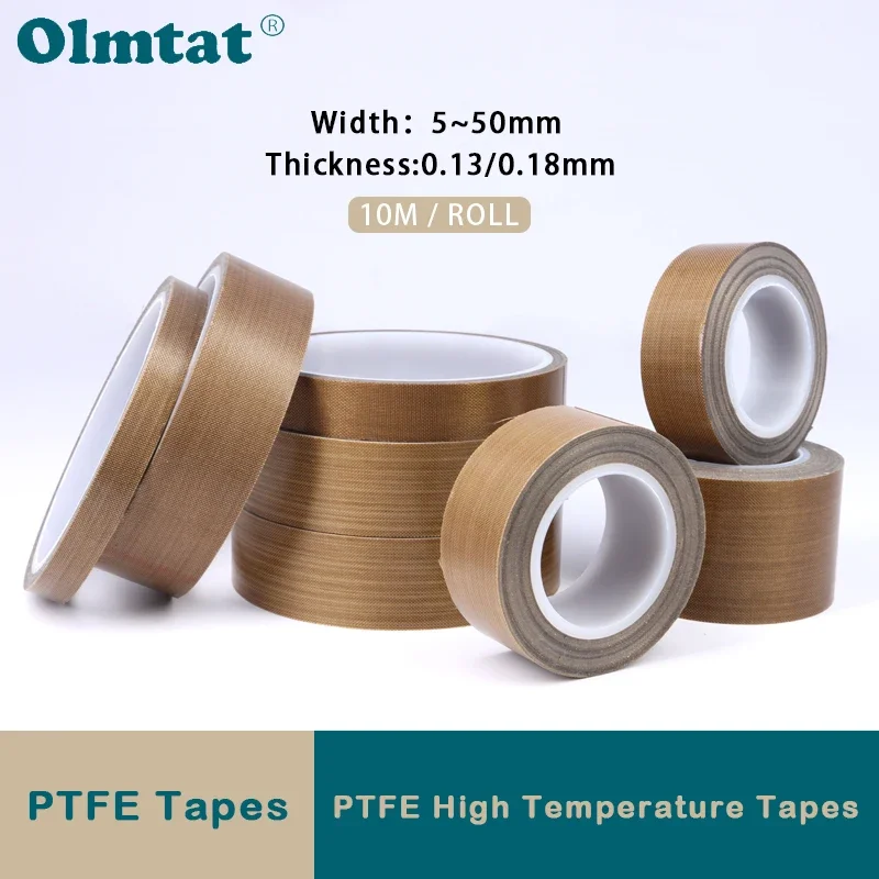 

PTFE Tape Adhesive Cloth Width 5~50mm Thickness 0.13mm 0.18mm Insulated Vacuum High Temperature Resistant Sealing PTFE Tapes