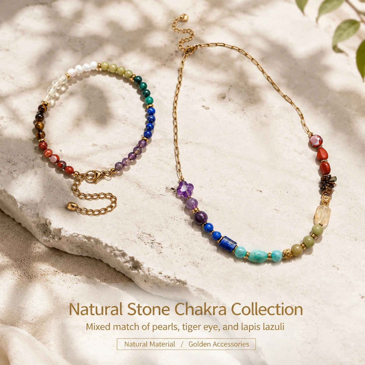 Natural Multicolor Amethyst Irregular Freeform Stone Bracelet Stainless Steel Chain for Women Mindfulness Balance Jewelry Gifts