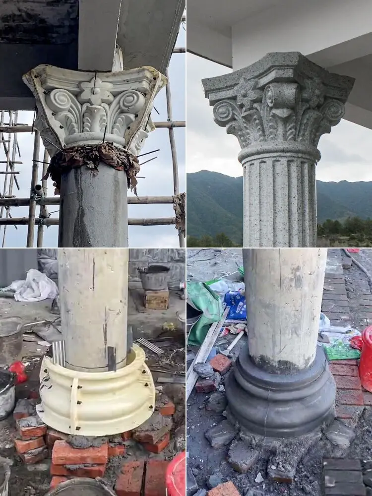 Roman column foot base column head mold cylinder flower head round hat top cement decorative modeling template