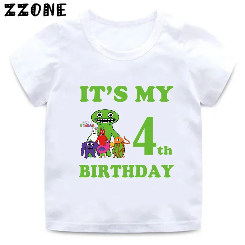 Hot Game Garten of Banban Print Kids Clothes It\'s My 1 2 3 4 5 6 7 8 9 Years Birthday Boys Girls T shirt Baby Children T-Shirts