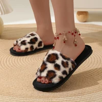 Mode femmes pantoufles coton peluche chaud femme lumière EVA fond plat antidérapant confortable diapositives hiver automne maison chaussures 3