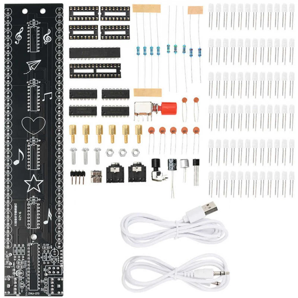 DC5V 32 Segment Music Spectrum Rhythm Light DIY Sound Control Level LED Electronic Welding Practice Production DIY Kit