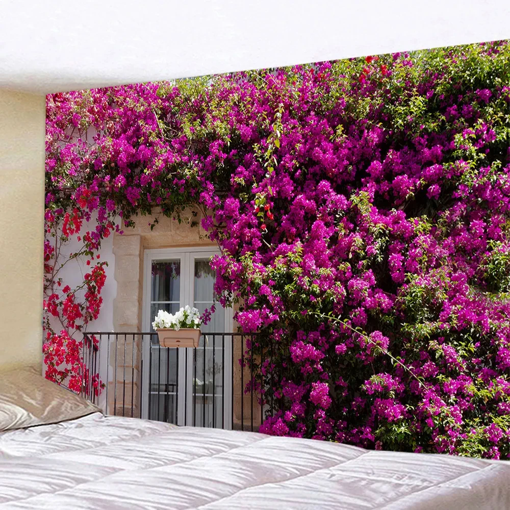 VIKAMA Bougainvillea Stone Wall Tapestry Wall Hanging, 6 Assorted Designs, Wall Decor for Bedroom Living Room